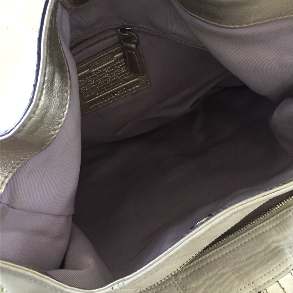 White Leather Coach Purse - Picture 7 of 9